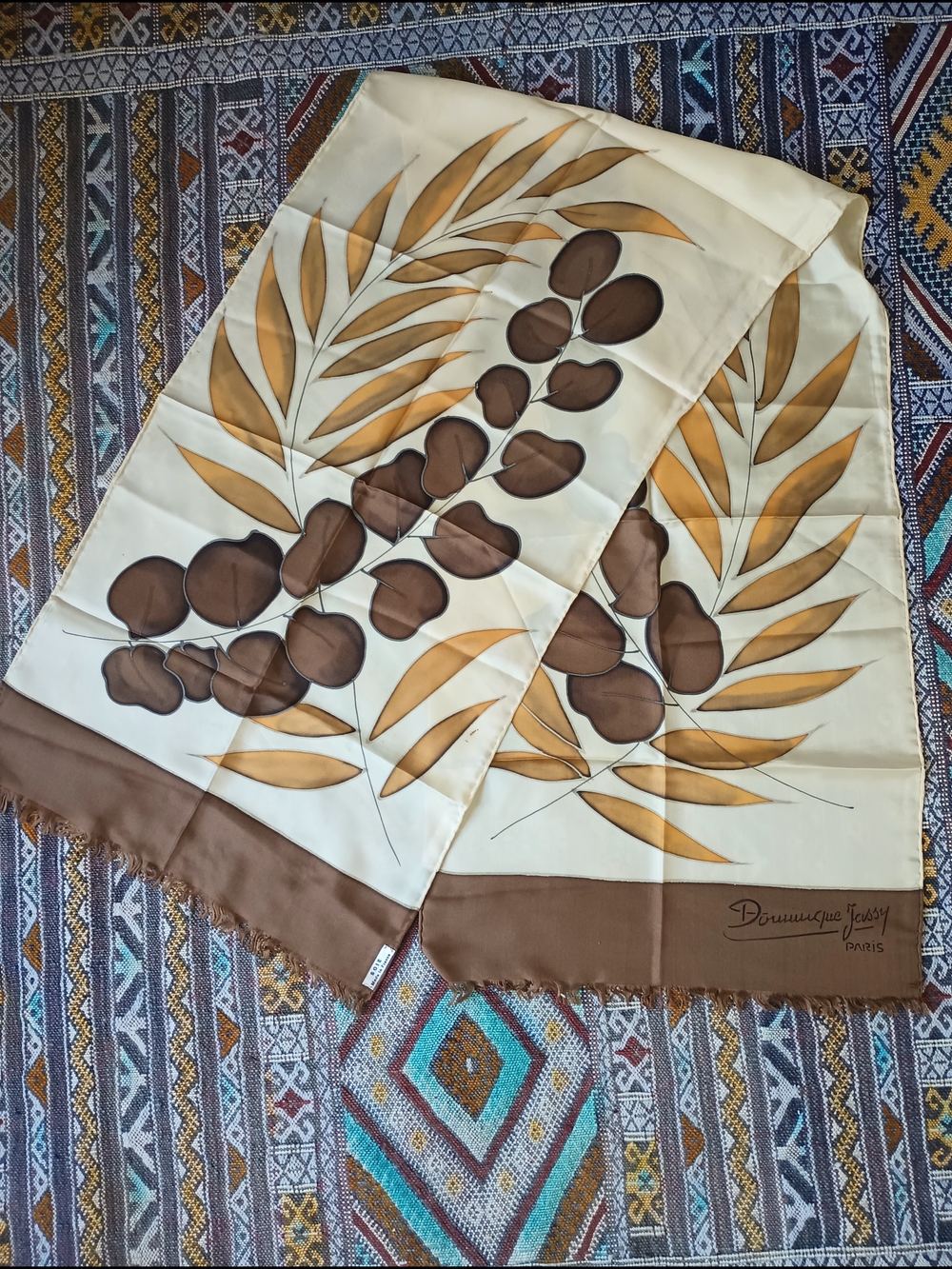 vintage silk scarf bearing the Dominique Jassy Paris